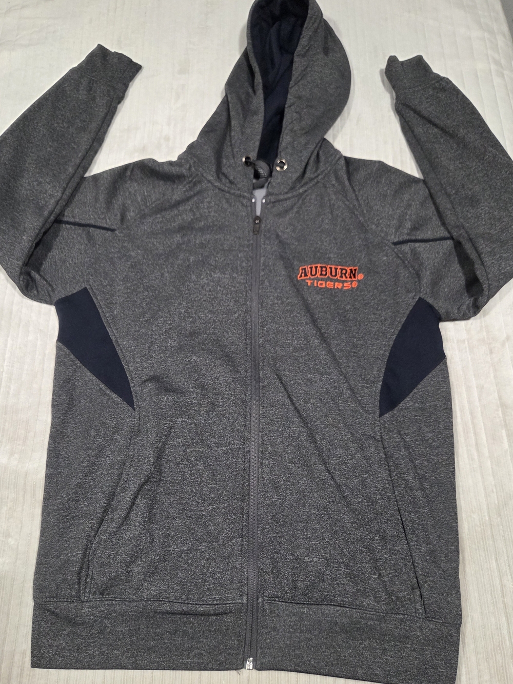 Men's Gray Full-Zip Hooded Jacket